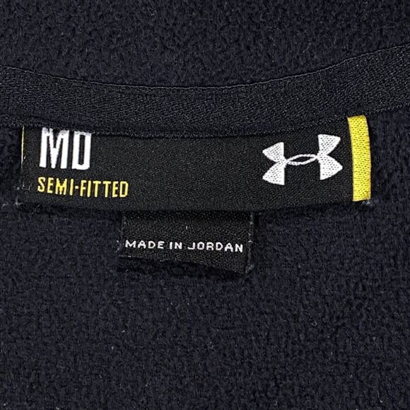 Under armour Sweatshirt Women's Medium Black Fleece Logo Semi Fitted Quarter Zip - Picture 5 of 16